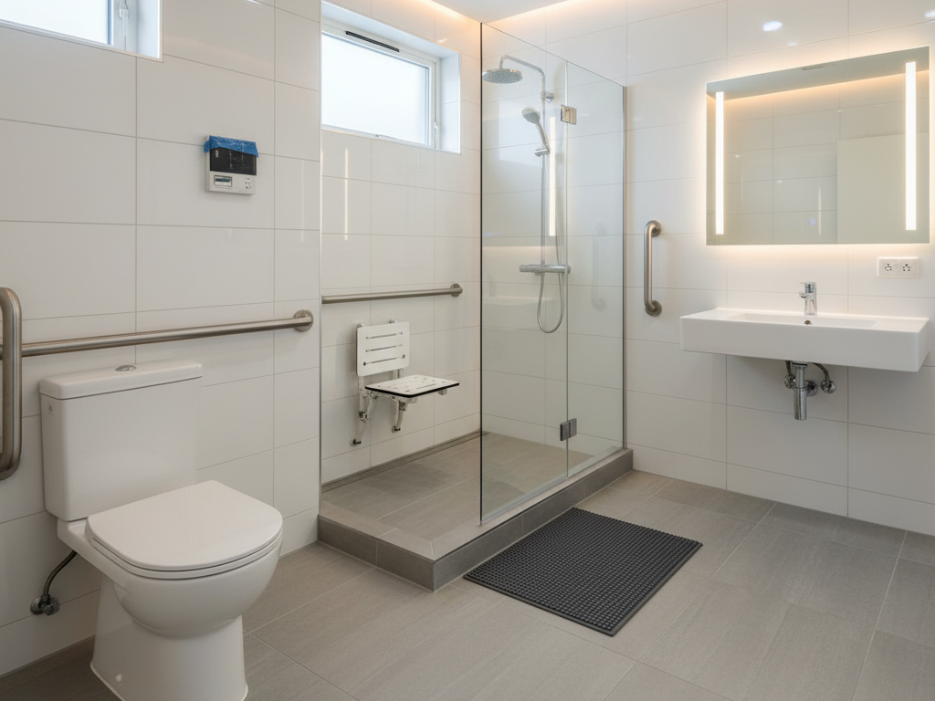 Minh họa nội thất: phòng tắm dành chp người cao tuổi